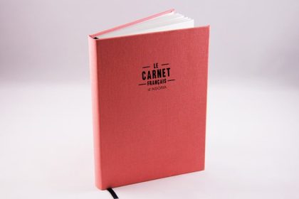 carnet rose en lin