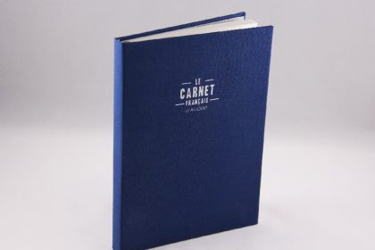 victoria carnet francais couleur navy bleu toile de lin