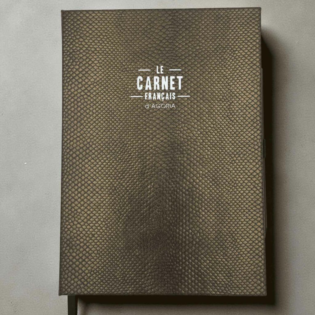 Carnet A5 premium effet peau de serpent Or Antique – Fabriqué en France