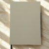 Carnet beige Softy avec couverture soft-touch et marque-page noir