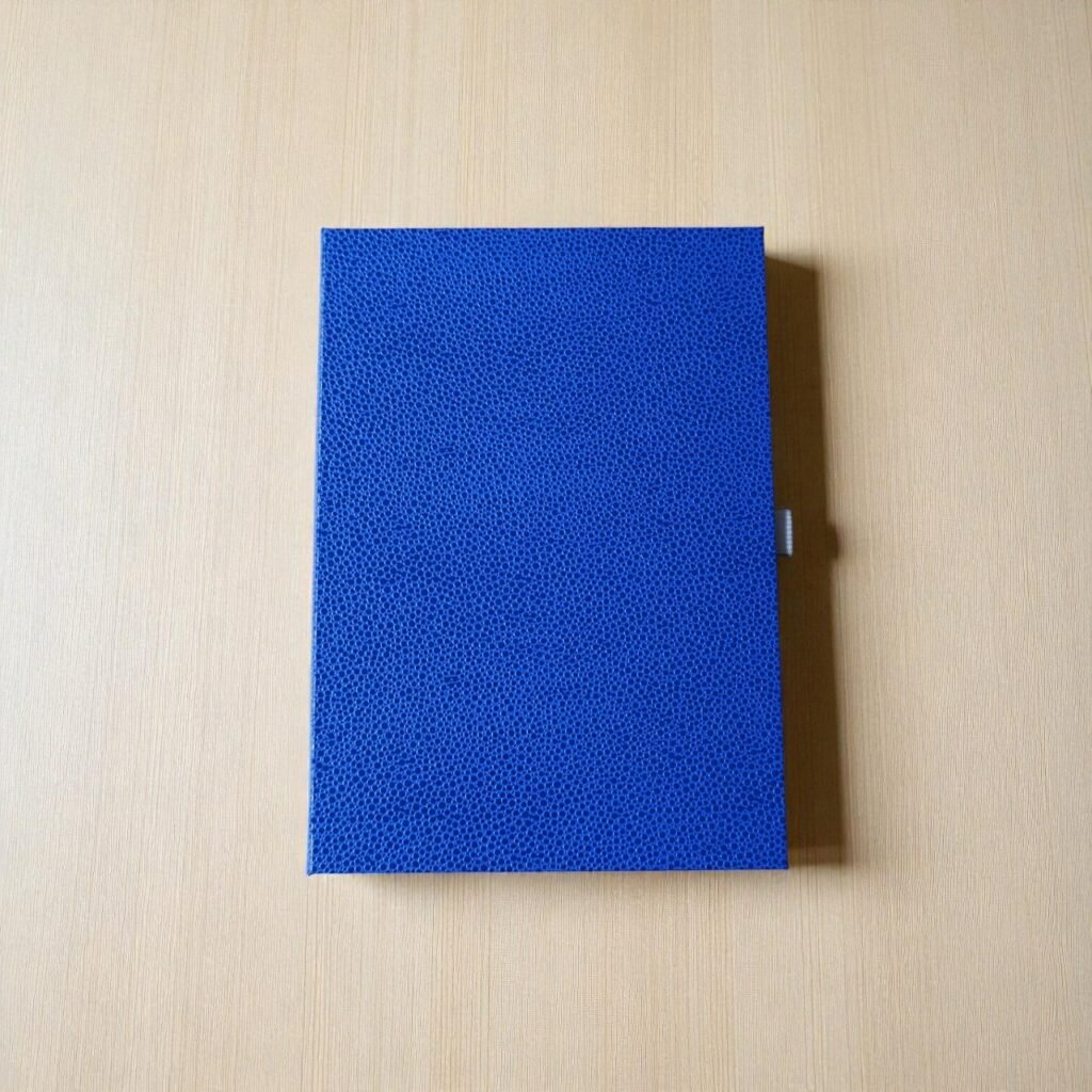 carnet couleur bleu bulles